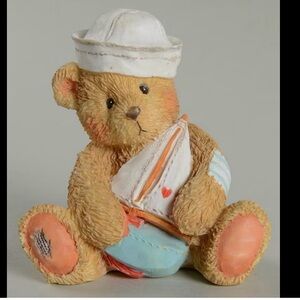 Cherished Teddies Nautical Bear Figurine - Tan, White, Blue, Orange